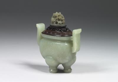 图片[3]-Jade flat tripod incense burner, Qing dynasty (1644-1911)-China Archive